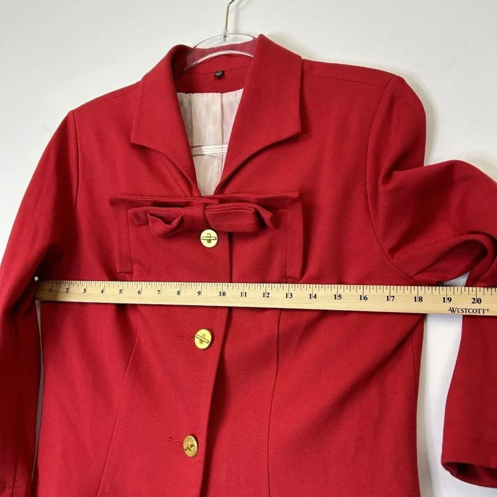 Cabi Red Blazer Jacket Womens‎ Size 8 Bow Beau